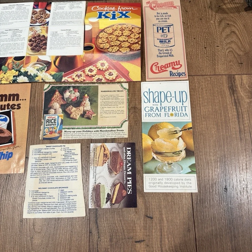 Advertisement Pamphlets Recipe Cards Vtg Recipes‎ Lot Kix Dream Whip Pudding